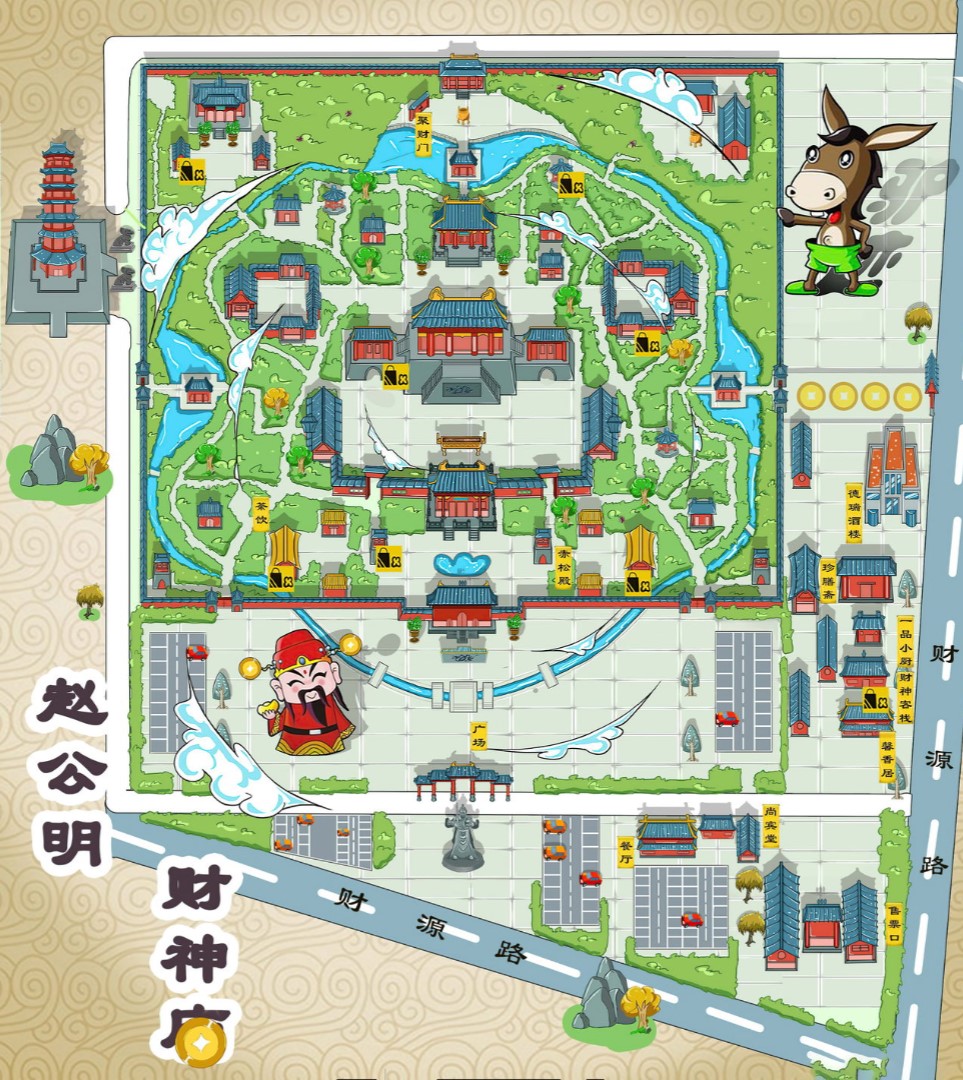 黔西南寺庙类手绘地图